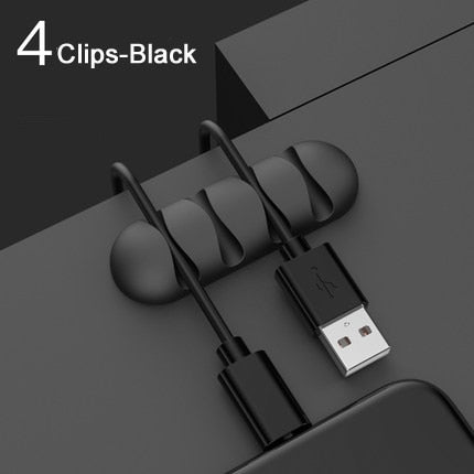 Smart Cable Holder Silicone Flexible Cable Winder Wire Organizer Holder Cord Management Clip for USB Earphone Network Cable