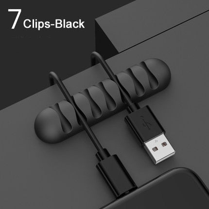 Smart Cable Holder Silicone Flexible Cable Winder Wire Organizer Holder Cord Management Clip for USB Earphone Network Cable