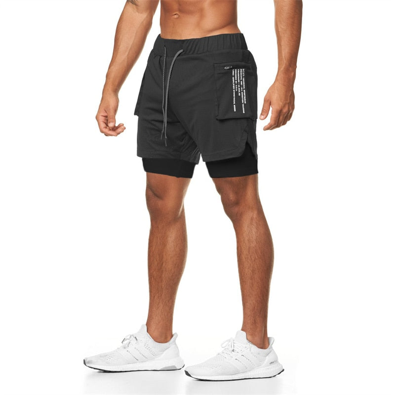 2022 Sport Shorts Men Sportswear Double-deck Running Shorts 2 In 1 Beach Bottoms Summer Gym Fitness Training Jogging Short Pants