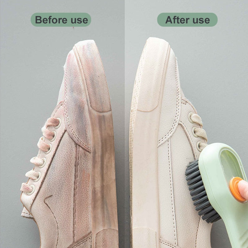 Soft Bristled Liquid Shoe Brush Multifunction Cleaning Brush Long Handle Brush Shoe Clothing Board Brush Household Cleaning Tool