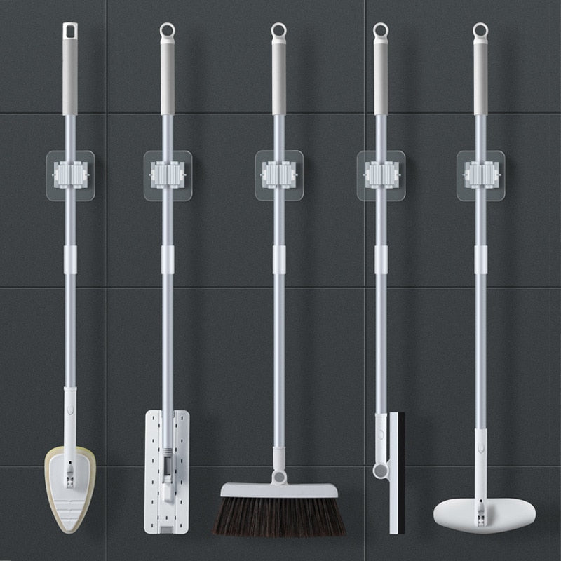 Mop Storage Storage Hook Mop Clip Broom Hanger Mop Hooks Mop Rack Strong Organizer Kitchen Waterproof Bathroom Wall-Mounted