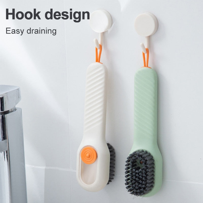 Soft Bristled Liquid Shoe Brush Multifunction Cleaning Brush Long Handle Brush Shoe Clothing Board Brush Household Cleaning Tool