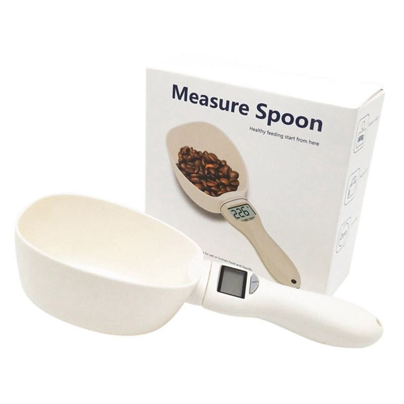 Electronic Measuring Tool Dog and Cat Feeding Bowl Measuring Spoon Pet Food Scale Digital Display Weighing Spoon Weight Volumn