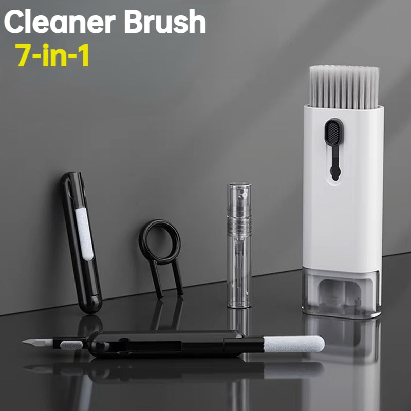 7-in-1 Computer Keyboard Cleaner Brush Screen cleaning Spray Bottle Set Earphones Cleaning Pen Cleaning Tools Keycap Puller