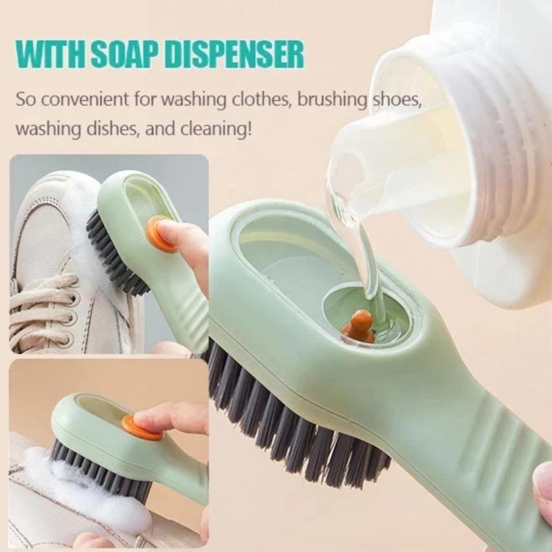 Multifunctional Soft-Bristled Shoe Brush Shoe Brushes Long Handle Brush Automatic Filling Clothes Cleaing Clothing Board Tools