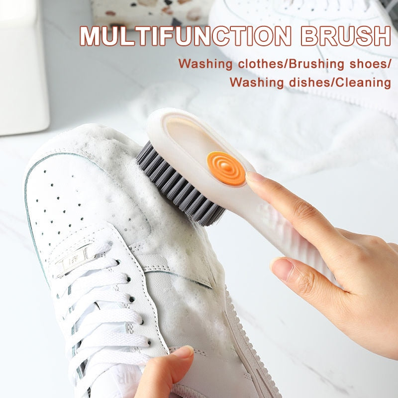 Soft Bristled Liquid Shoe Brush Multifunction Cleaning Brush Long Handle Brush Shoe Clothing Board Brush Household Cleaning Tool